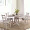 International Concepts Round 36 in Rd Extension Dining Table, 4 Emily Chairs, Washed Gray Taupe, 36 in W, 48 in L, Wood K09-36RXT-27B-C617-4 - alternate 2